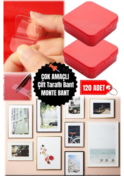 120 Adet Kiracılar Için Tablo Pano Vb. Yapıştırılabilir Çivi Yerine Kullanılan Bant Nano Iz Bırakmaz