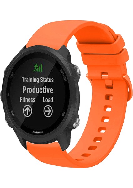Garmin Forerunner 245 / 245 Music ile Uyumlu Kordon Jel Silikon Tokalı Kayış