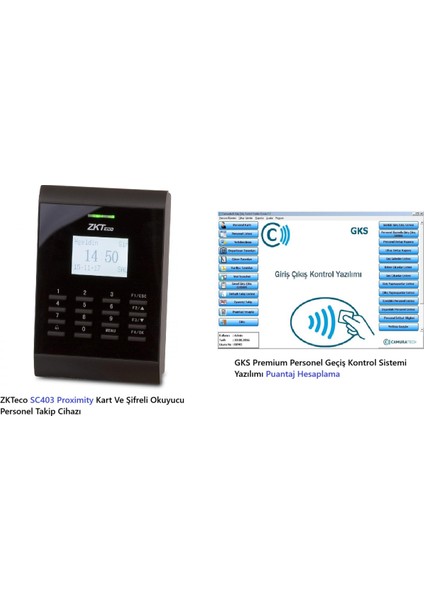Nif Bilişim SC403 Proximity Kart ve Şifreli Okuyucu Gks Premium Geçiş Yazılımı ve Puantaj Hesaplama Dahil