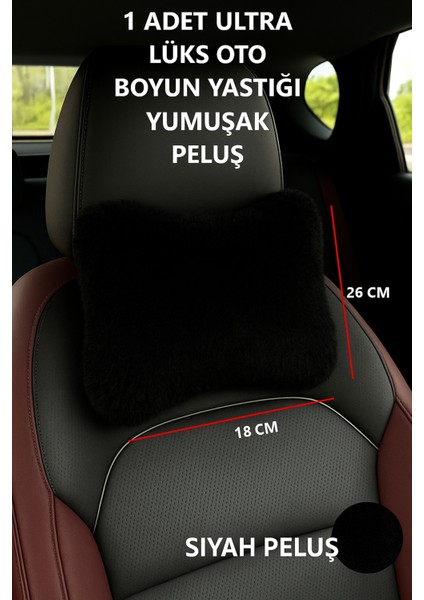 Siyah Peluş 1 Adet Oto Boyun Yastığı – Yumuşak, Şık ve Dayanıklı fiyatları