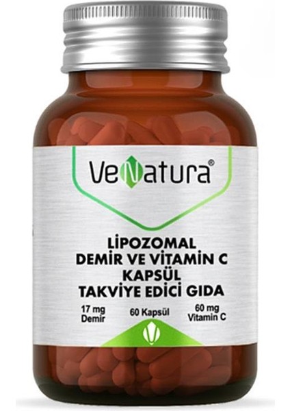 Venatura Lipozomal Demir ve Vitamin C 60 Kapsül