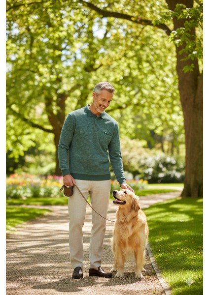 Erkek Kışlık Polo Yaka Kazak Pamuklu Örme Klasik Kırçıllı Selanik Düğmeli Fleto Cepli Rahat indirimleri