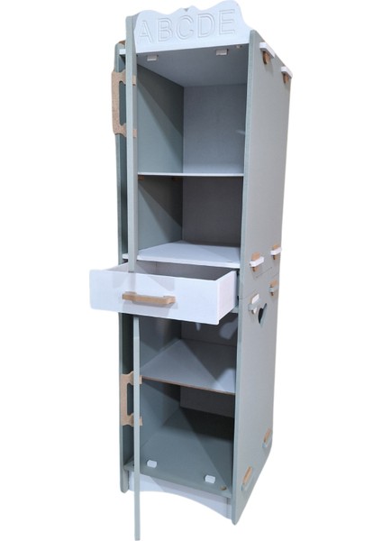 Ahşap Oyuncak Buzdolabı | Eğitici Rol Oyunu Dolabı | 93X25X27 cm fiyatları