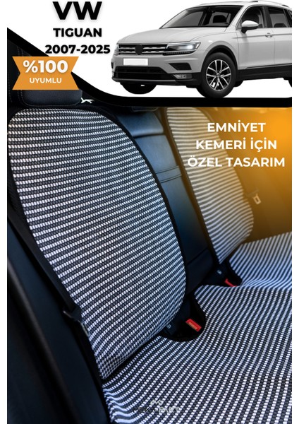 Terletmez Oto Koltuk Koruyucu Kılıf %100 Pamuk 5 Li Tam Set Füme Beyaz Vw Tiguan fiyatları