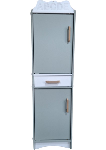 Ahşap Oyuncak Buzdolabı | Eğitici Rol Oyunu Dolabı | 93X25X27 cm