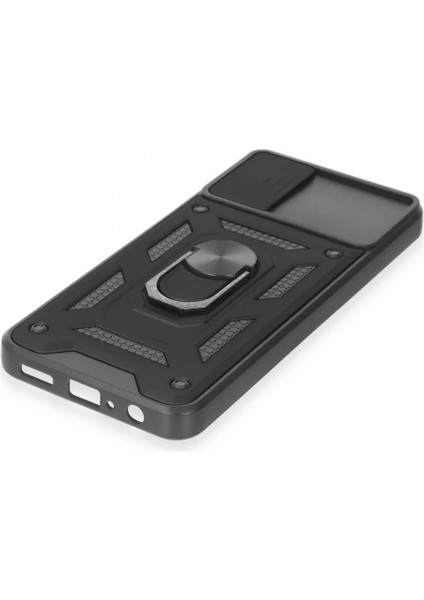 Samsung Galaxy A04E Kılıf Pars Lens Yüzüklü Silikon - Siyah indirimleri