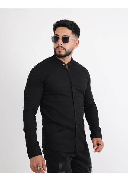Likralı Pamuklu Armürlü Kumaş Casual Modern Erkek Gömlek fiyatları