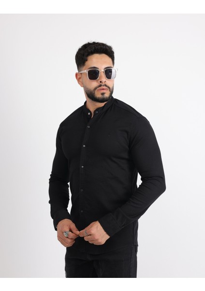Likralı Pamuklu Armürlü Kumaş Casual Modern Erkek Gömlek modelleri