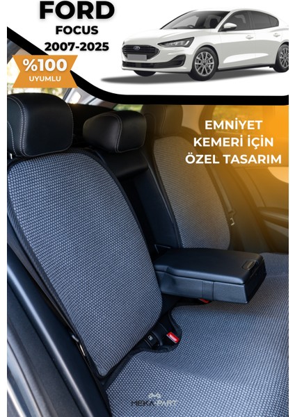 Terletmez Oto Koltuk Koruyucu Kılıf %100 Pamuk 5 Li Tam Set Füme Ford Focus 2 3 4 5 fiyatları