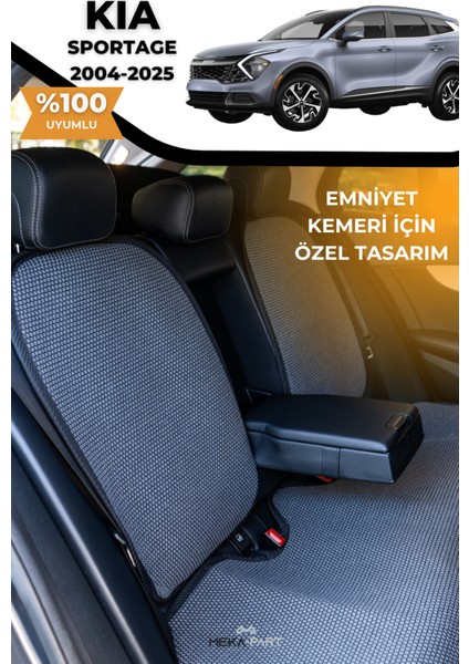 Terletmez Oto Koltuk Koruyucu Kılıf %100 Pamuk 5 Li Tam Set Füme Kia Sportage fiyatları