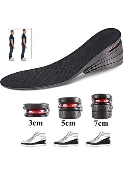 Hava Yastıklı Boy Uzatıcı Tabanlık Tam Boy (7 Cm Kadar) - 38 Numara Dolgu Topuk indirimleri