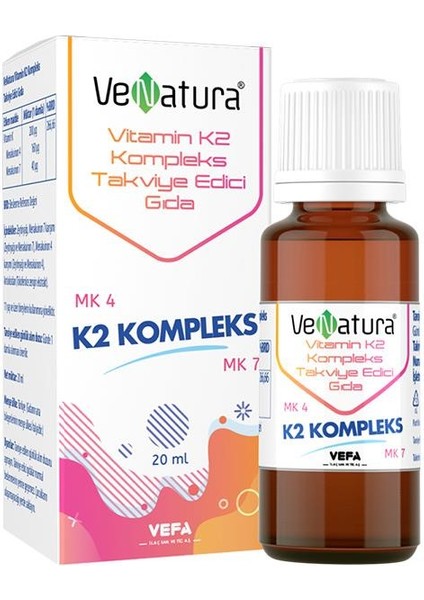 Venatura K2 Kompleks Takviye Edici Gıda 20 ml