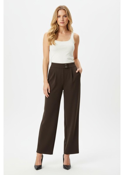 5010 Çift Düğmeli Pantolon Kahve