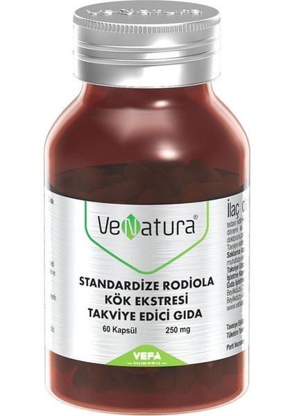 Venatura Standardize Rodiola Kök Ekstresi Takviye Edici Gıda 60 Kapsül