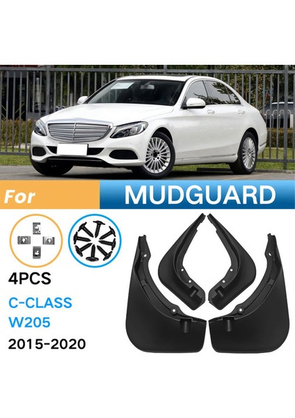 4pcs Araba Çamurlu Çamur Flafs Sıçrama Çamur Guard Fender Için Benz W205 C-Serisi 2015-2020 C180 C200 C300 (Yurt Dışından) modelleri
