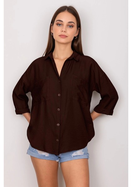Cepli Salaş Gömlek Koyu Kahve T1010 modelleri
