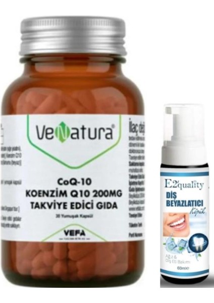 Venatura Coq-10 Koenzim Q10 200 Mg Takviye Edici Gıda 30 Kapsül - Diş Beyazlatıcı Köpük Hediye