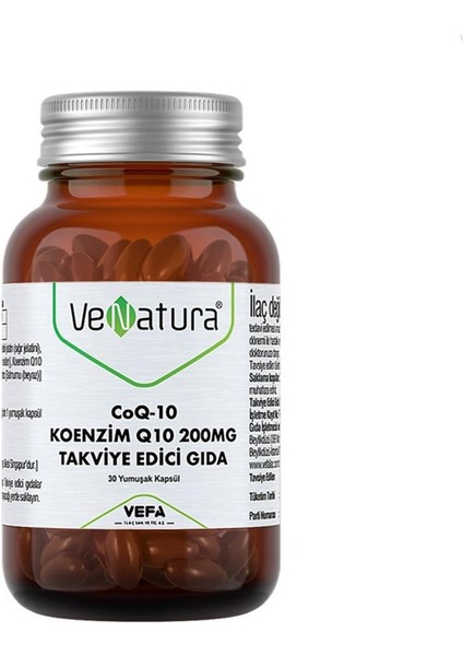 Venatura Koenzim Q10 200 Mg 30 Yumuşak Kapsül