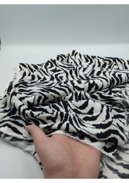 Siyah Beyaz Zebra Baskılı Pamuk‑viskoz Kumaş – Hafif & Yumuşak |150 cm Genişlik – ELNV66 fırsatları