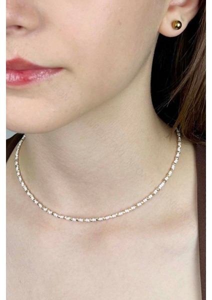 Beyaz ve Sarı Renk Boncuklu Kolye 429 indirimleri