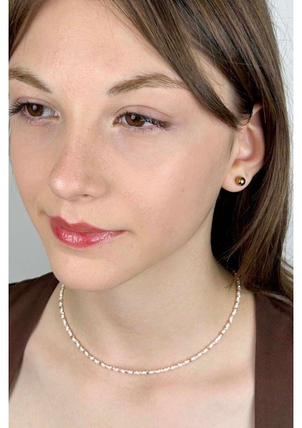 Beyaz ve Sarı Renk Boncuklu Kolye 429