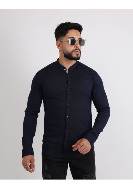 Likralı Pamuklu Armürlü Kumaş Casual Modern Erkek Gömlek indirimleri