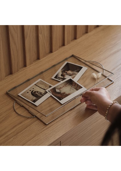 Gümüş Nişan Tepsisi | Cam | Kapaklı | Düğün | Söz | Damat Kahvesi | Organizasyon Malzemeleri 30X20