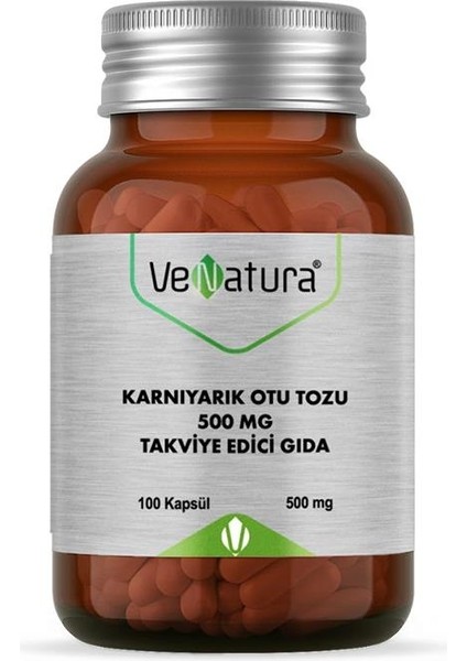 Venatura Karnıyarık Otu Tozu Takviye Edici Gıda 100 Kapsül