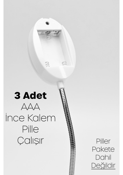 Kitap Okuma Lambası Kıskaçlı Bükülebilir 5 LED Midi Çalışma Işığı Pilli Spiral Gövde MY005 modelleri