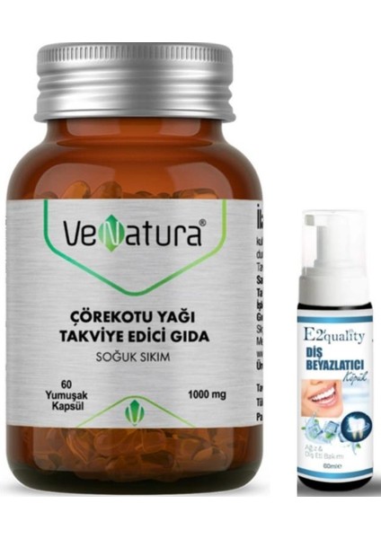 Venatura Çörek Otu Yağı Takviye Edici Gıda 60 Yumuşak Kapsül - Diş Beyazlatıcı Köpük Hediye