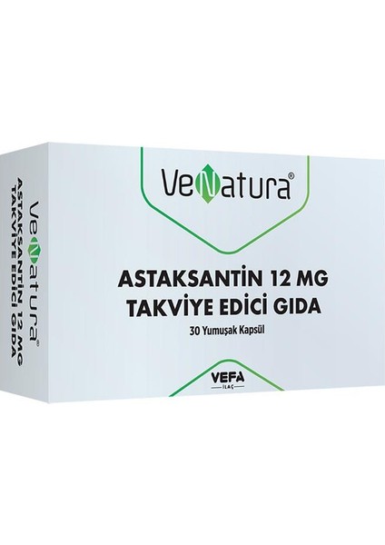 Venatura Astaksantin Takviye Edici Gıda 30 Yumuşak Kapsül