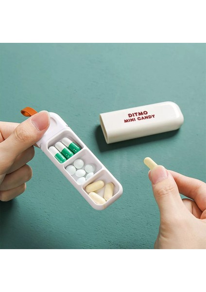 minipop – kapaklı 3 bölmeli taşınabilir ılaç kutusu