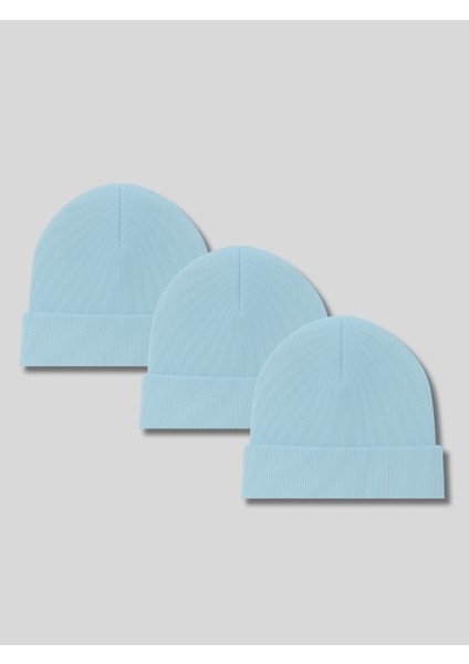 Unisex 3'lü Basic Katlamalı Bere