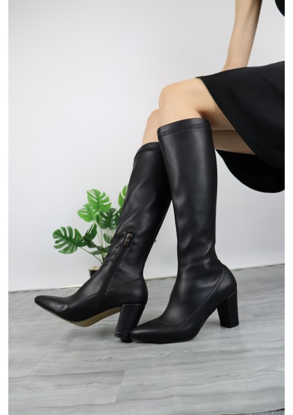 Kadın Kalın Topuk Streç Çizme modelleri