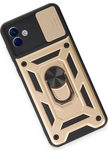 Samsung Galaxy A04E Kılıf Pars Lens Yüzüklü Silikon - Gold modelleri