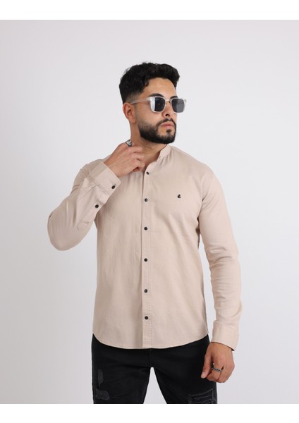 Likralı Pamuklu Armürlü Kumaş Casual Modern Erkek Gömlek fırsatları