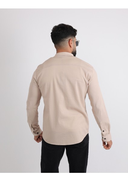 Likralı Pamuklu Armürlü Kumaş Casual Modern Erkek Gömlek indirimleri