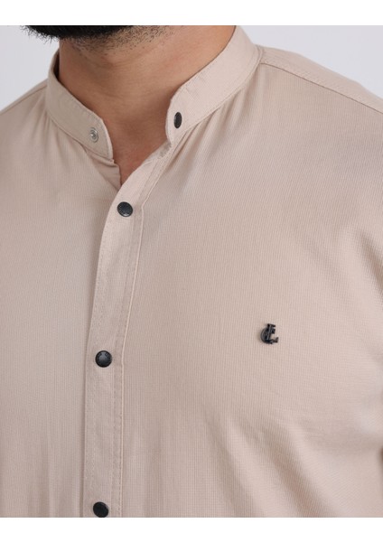 Likralı Pamuklu Armürlü Kumaş Casual Modern Erkek Gömlek