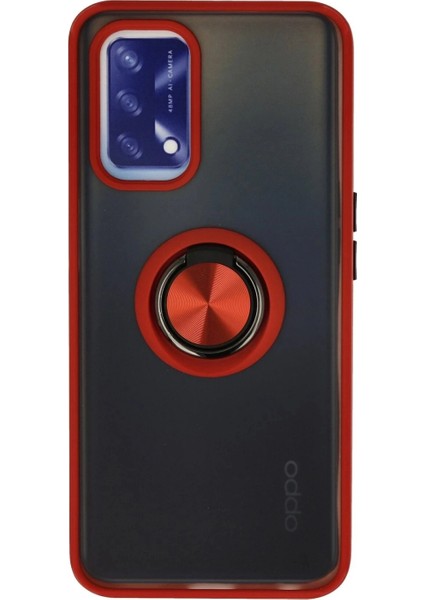 Oppo A74 4g Kılıf Montreal Yüzüklü Silikon Kapak - Kırmızı