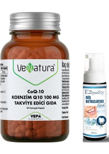 Venatura Coq-10 Koenzim Q10 100 Mg Takviye Edici Gıda 30 Kapsül - Diş Beyazlatıcı Köpük Hediye