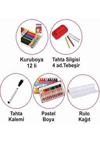 Çift Taraflı Yazı Tahtası 62x118 cm 1 Adet Rulolu Ahşap ile Eğitim İçin İdeal