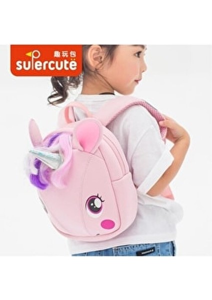 Unicorn Günlük Çantası Mint Yeşili 0-6 Yaş Çocuklar İçin Yastıklı Askılarla