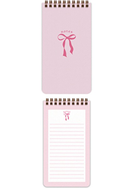 3'lü Spiralli Masaüstü Planlayıcı Set Fiyonk Pembe 24x17 cm 14x20 cm 9x18 cm