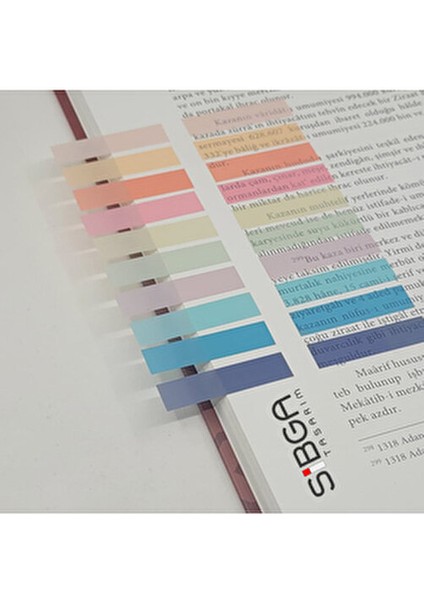 Şeffaf Renkli Kitap Ayracı 200 Yaprak 10 Renkli Plastik Yapışkanlı indirimleri