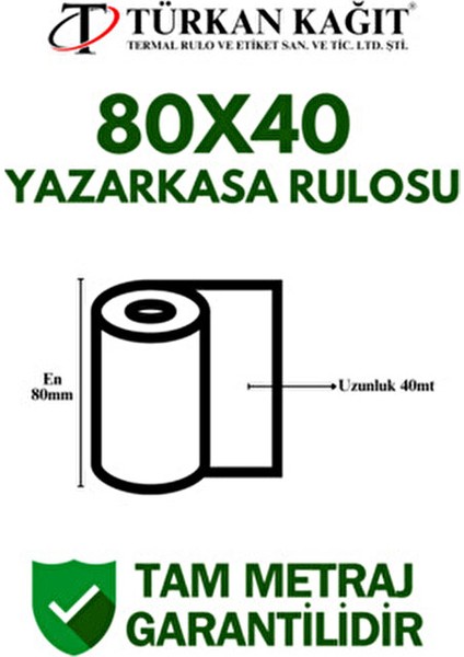 Termal Rulo Yazar Kasa Adisyon Rulosu 80MM X 40MT 10 Adet Tam Metraj Garantili indirimleri