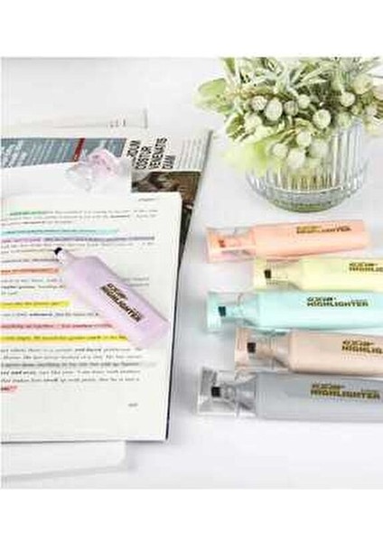 Fosforlu Kalem Seti 6 Renk Pastel Renkler Şeffaf Kapaklı 32x121x108 MM fırsatları