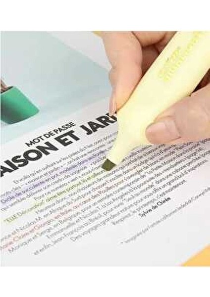 Fosforlu Kalem Seti 6 Renk Pastel Renkler Şeffaf Kapaklı 32x121x108 MM