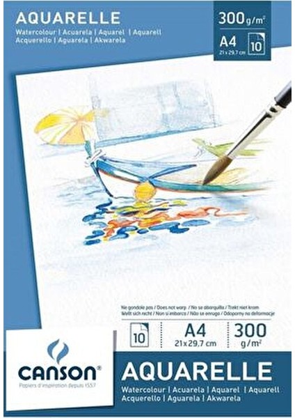 Aquafine 24 Renk Sulu Boya Seti ve Canson 300 gr A4 Defter Seti fırsatları