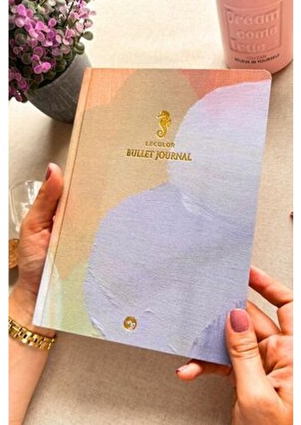 Keten Noktalı Bullet Journal Defter 17x24 cm Denizatı Desenli 160 Sayfa