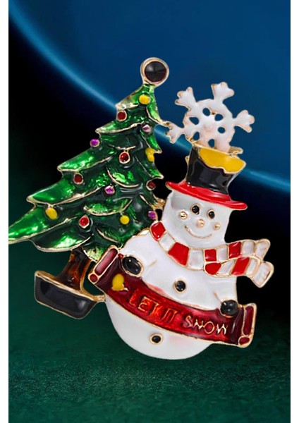 Yılbaşı Ağacı Kardanadam Ağaç Figürlü Broş Yaka Iğnesi modelleri